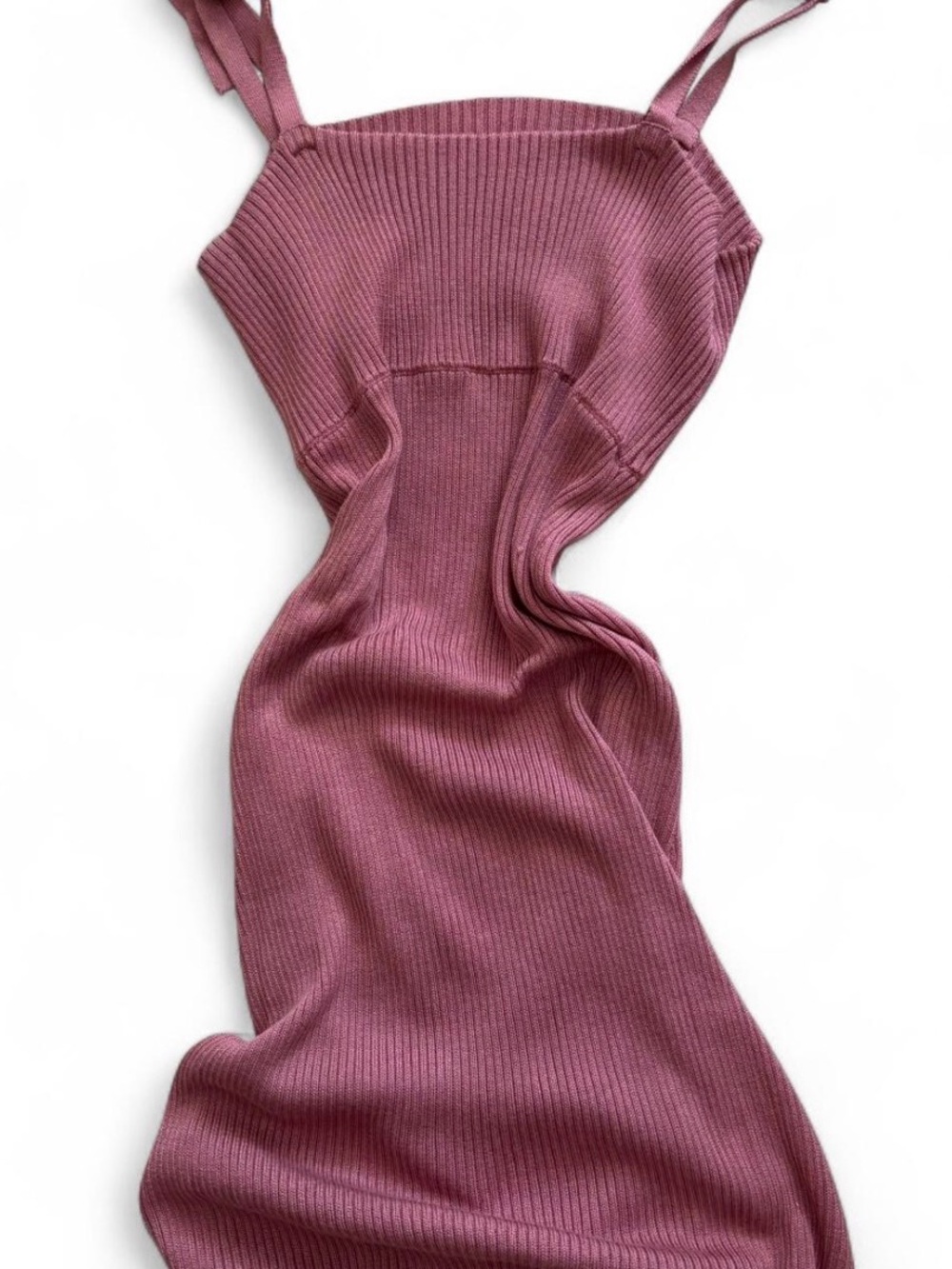 Brandy Melville Mauve Ribbed Mini Dress